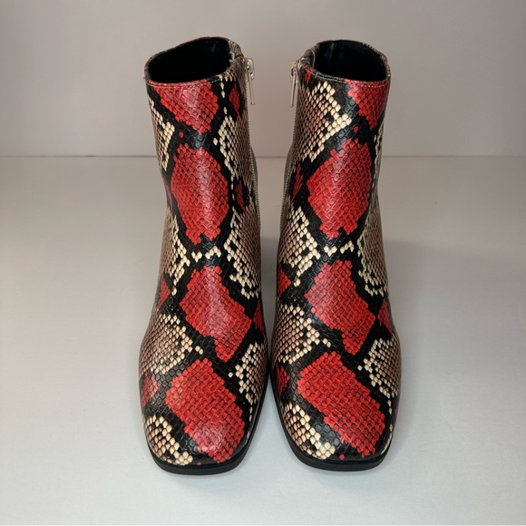 Mix No. 6 Phaux Leather Snakeskin Print Heeled Ankle Boots - Picture 5 of 9